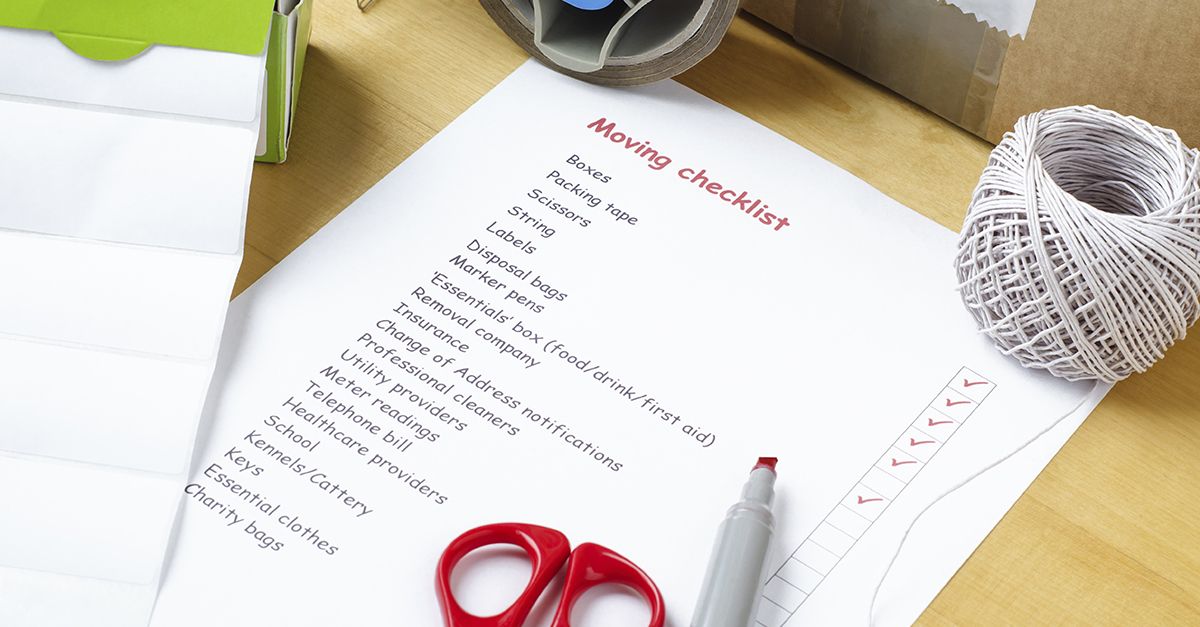 Planning for Your Interstate Move ─ Moving Supplies Checklist
