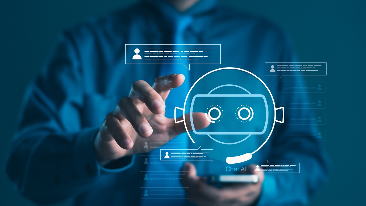 AI chatbot appears with customer reply boxes on a phone screen