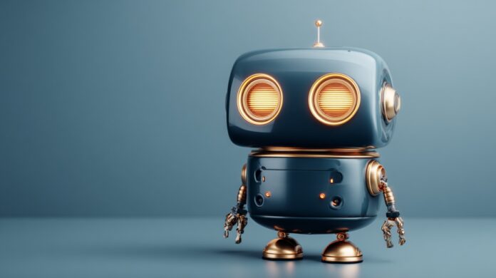Illustration of a friendly AI robot representing digital assistance for education, government, and community services