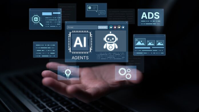 Side Hustles With AI - Practical Ways To Earn Extra Income Online AI tool panels appear above a hand near a laptop